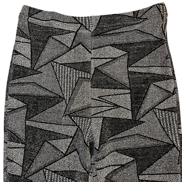 Silver Black High Waist Metallic Shimmer Leggings - Picture 2 of 7